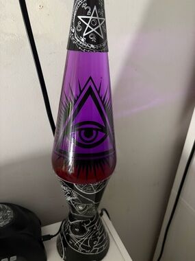 Spencer's Purple and Black All-Seeing Eye Decorative Lava Lamp